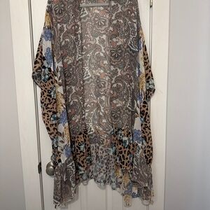 Boho open shrug in beautiful paisley, flower leopard pattern dress up or down
